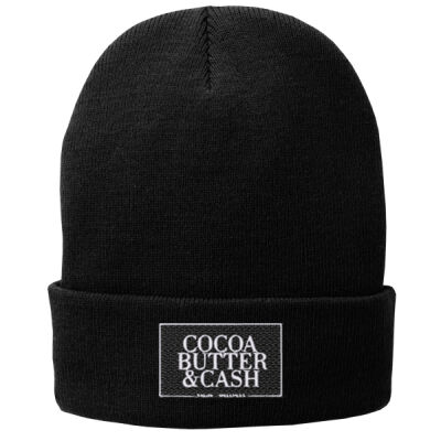 Black Beanie - Cocoa Embroidery Thumbnail